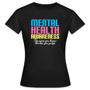 Mental Health Mentale Gesundheit - Frauen T-Shirt - Schwarz - Vorne - AI Model Female 172 dark (172cm)