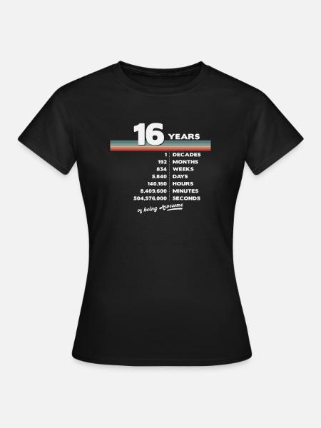 16ème Anniversaire Millésime 16 ans Rétro 192 - T-shirt Femme - noir