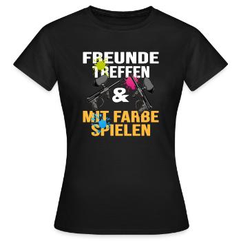 Paintball-fun Gotcha Paintballspieler Markierer - Frauen T-Shirt - Schwarz - Vorne - AI Model Female 172 dark (172cm)