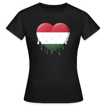 Hongrie Drapeau hongrois Drapeau hongrois Balaton Hongrie - T-shirt Femme - noir - Devant - AI Model Female 172 dark (172cm)
