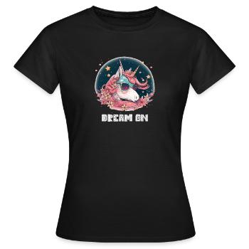 Der Einhorntraum auf - Frauen T-Shirt - Schwarz - Vorne - AI Model Female 172 dark (172cm)