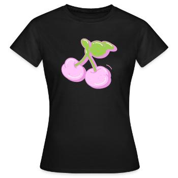 Kirsche - Frauen T-Shirt - Schwarz - Vorne - AI Model Female 172 dark (172cm)