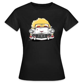 Cabriolet blanc - T-shirt Femme - noir - Devant - AI Model Female 172 dark (172cm)