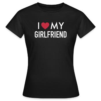 I Love My Girlfriend - Women's T-Shirt - black - Front - AI Model Female 172 dark (172cm)