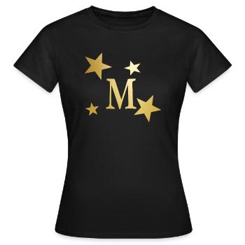 Golden letter M - Women's T-Shirt - black - Front - AI Model Female 172 dark (172cm)