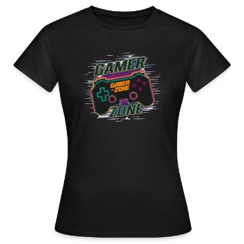 GAMER ZONE - Frauen T-Shirt - Schwarz - Vorne - AI Model Female 172 dark (172cm)