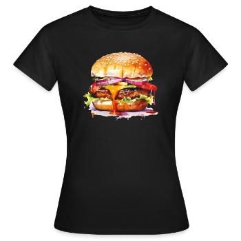 burger - T-shirt Femme - noir - Devant - AI Model Female 172 dark (172cm)