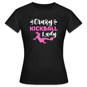 Crazy Kickball Lady Soccer Maman Jeux De Terrain De Jeu - T-shirt Femme - noir - Devant - AI Model Female 172 dark (172cm)