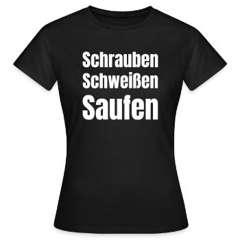 Visser, souder, boire ! - T-shirt Femme - noir - Devant - AI Model Female 172 dark (172cm)