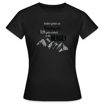 Therapie Berge - Frauen T-Shirt - Schwarz - Vorne - AI Model Female 172 dark (172cm)