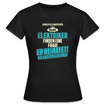 JGA Team - Elektriker - strong sky blue - - Frauen T-Shirt - Schwarz - Vorne - AI Model Female 172 dark (172cm)
