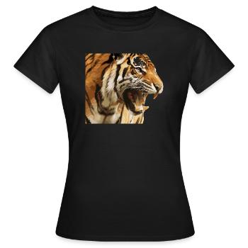 Danger tigre - T-shirt Femme - noir - Devant - AI Model Female 172 dark (172cm)