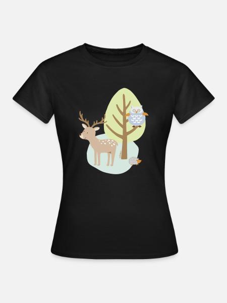 Patch_Hirsch2 - Frauen T-Shirt - Schwarz