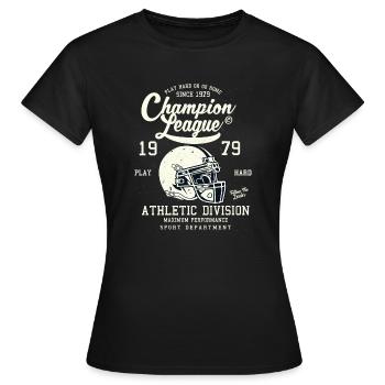 Champion League - Frauen T-Shirt - Schwarz - Vorne - AI Model Female 172 dark (172cm)