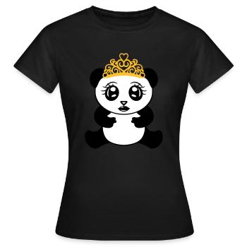 weiblich maedchen prinzessin krone koenigin schoen - Frauen T-Shirt - Schwarz - Vorne - AI Model Female 172 dark (172cm)
