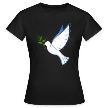 Friedenstaube - Frauen T-Shirt - Schwarz - Vorne - AI Model Female 172 dark (172cm)