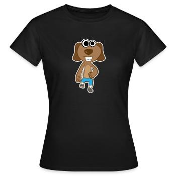 chien de trot doux - T-shirt Femme - noir - Devant - AI Model Female 172 dark (172cm)