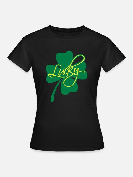 Lucky Shamrock - Frauen T-Shirt - Schwarz