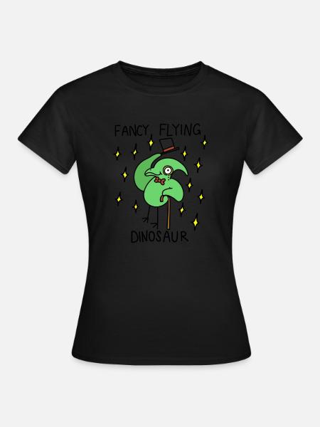 fancy flying dinosaur - Frauen T-Shirt - Schwarz