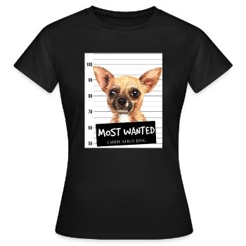 Chihuahua Most Wanted - Frauen T-Shirt - Schwarz - Vorne - AI Model Female 172 dark (172cm)