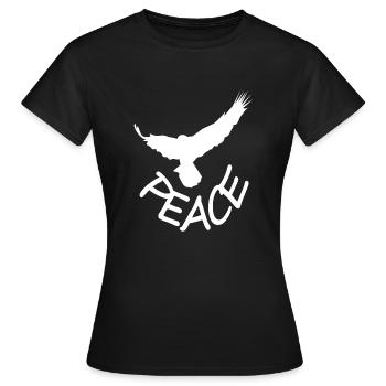 Paix Liberté Free Peace Dove Gift - T-shirt Femme - noir - Devant - AI Model Female 172 dark (172cm)