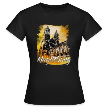 Magdeburg - T-shirt Femme - noir - Devant - AI Model Female 172 dark (172cm)