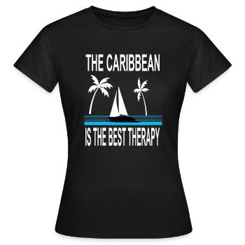 Vacances dans les Caraïbes prêtes pour les vacances d'été - T-shirt Femme - noir - Devant - AI Model Female 172 dark (172cm)