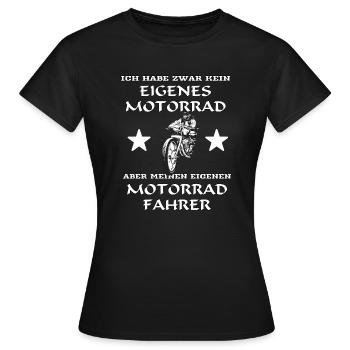 Mein eigener Motorradfahrer - Frauen T-Shirt - Schwarz - Vorne - AI Model Female 172 dark (172cm)