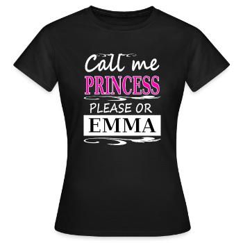 mon nom est Emma, mon nom est Emma, cadeau de nom de jeune fille - T-shirt Femme - noir - Devant - AI Model Female 172 dark (172cm)