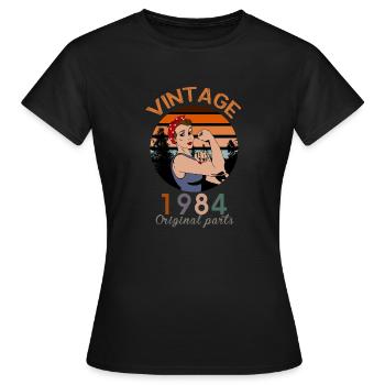 Vintage 1984 Original Parts - Frauen T-Shirt - Schwarz - Vorne - AI Model Female 172 dark (172cm)
