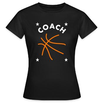 Basket-ball basket-ball coach - T-shirt Femme - noir - Devant - AI Model Female 172 dark (172cm)