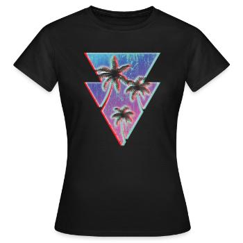 Retro Glitch 80er - Frauen T-Shirt - Schwarz - Vorne - AI Model Female 172 dark (172cm)
