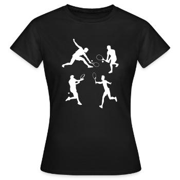 Tennis - Frauen T-Shirt - Schwarz - Vorne - AI Model Female 172 dark (172cm)