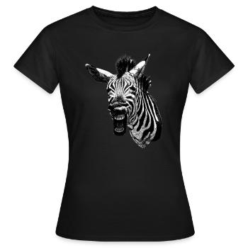 Zèbre grincheux - T-shirt Femme - noir - Devant - AI Model Female 172 dark (172cm)