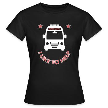 Ambulanz fahren Krankenwagen ich helfe gern gift - Frauen T-Shirt - Schwarz - Vorne - AI Model Female 172 dark (172cm)