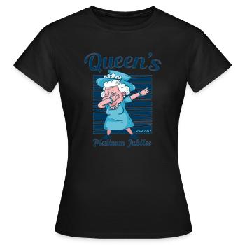 Dabbing British Queen Monarchy Platinum Jubilee - Women's T-Shirt - black - Front - AI Model Female 172 dark (172cm)
