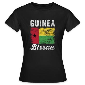 Drapeau de guinée-Bissau en détresse - T-shirt Femme - noir - Devant - AI Model Female 172 dark (172cm)