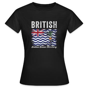 British Indian Ocean Territory Flag - Women's T-Shirt - black - Front - AI Model Female 172 dark (172cm)