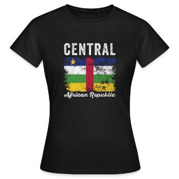 Drapeau de la République centrafricaine en détresse - T-shirt Femme - noir - Devant - AI Model Female 172 dark (172cm)