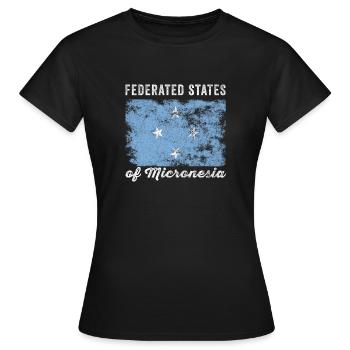Federated States of Micronesia Flag - Women's T-Shirt - black - Front - AI Model Female 172 dark (172cm)