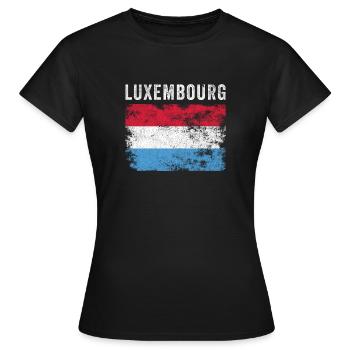 Luxembourg Flag Distressed - Women's T-Shirt - black - Front - AI Model Female 172 dark (172cm)