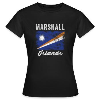 Marshall Islands Flagge Distressed - Frauen T-Shirt - Schwarz - Vorne - AI Model Female 172 dark (172cm)