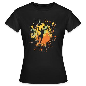Volleyball Outside Hitter Color Splash - Women's T-Shirt - black - Front - AI Model Female 172 dark (172cm)