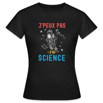 Science astronomie astronaute 2 - T-shirt Femme - noir - Devant - AI Model Female 172 dark (172cm)