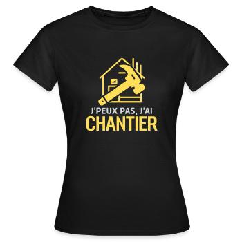 Chantier de construction - T-shirt Femme - noir - Devant - AI Model Female 172 dark (172cm)