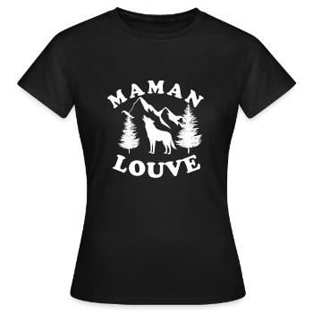 Maman louve 4 - T-shirt Femme - noir - Devant - AI Model Female 172 dark (172cm)