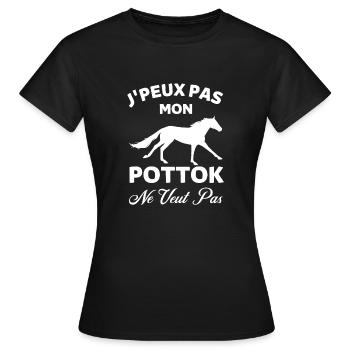 Cheval pottok 1 - T-shirt Femme - noir - Devant - AI Model Female 172 dark (172cm)