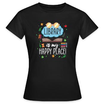 Library Fan Quote Read Library Librarian - Women's T-Shirt - black - Front - AI Model Female 172 dark (172cm)