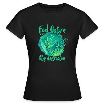 Feel Nature - Women's T-Shirt - black - Front - AI Model Female 172 dark (172cm)