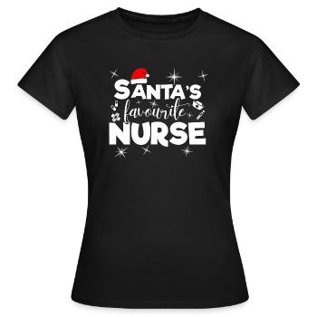 Drôle d’infirmière préférée de Noël - T-shirt Femme - noir - Devant - AI Model Female 172 dark (172cm)